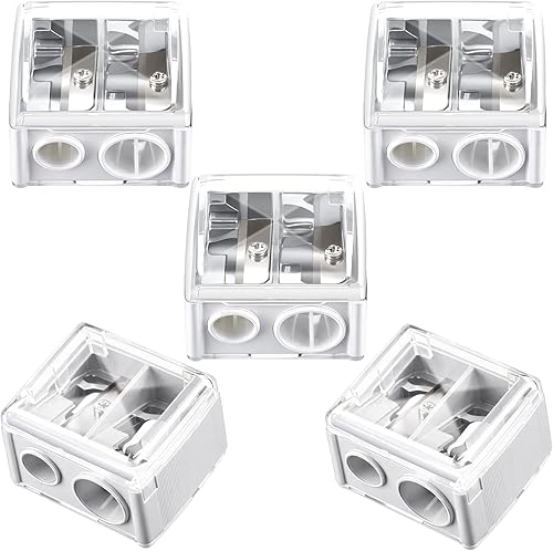 Miniatura 17 de Chuangdi Paquete de 5 sacapuntas de maquillaje, delineador de labios de plástico, delineador de ojos, herramientas manuales cosméticas para Colorido