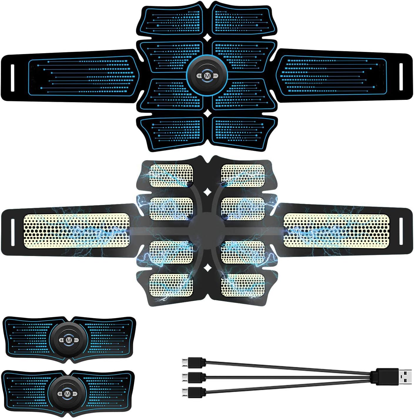 Arabest Abs Stimulator - EMS Muscle Stimulator, USB Rechargeable Abs Workout Equipment for Abdomen, Arm and Leg, Portable Abs Trainer for Men and Women with 6 Modes 10 Levels of Intensity