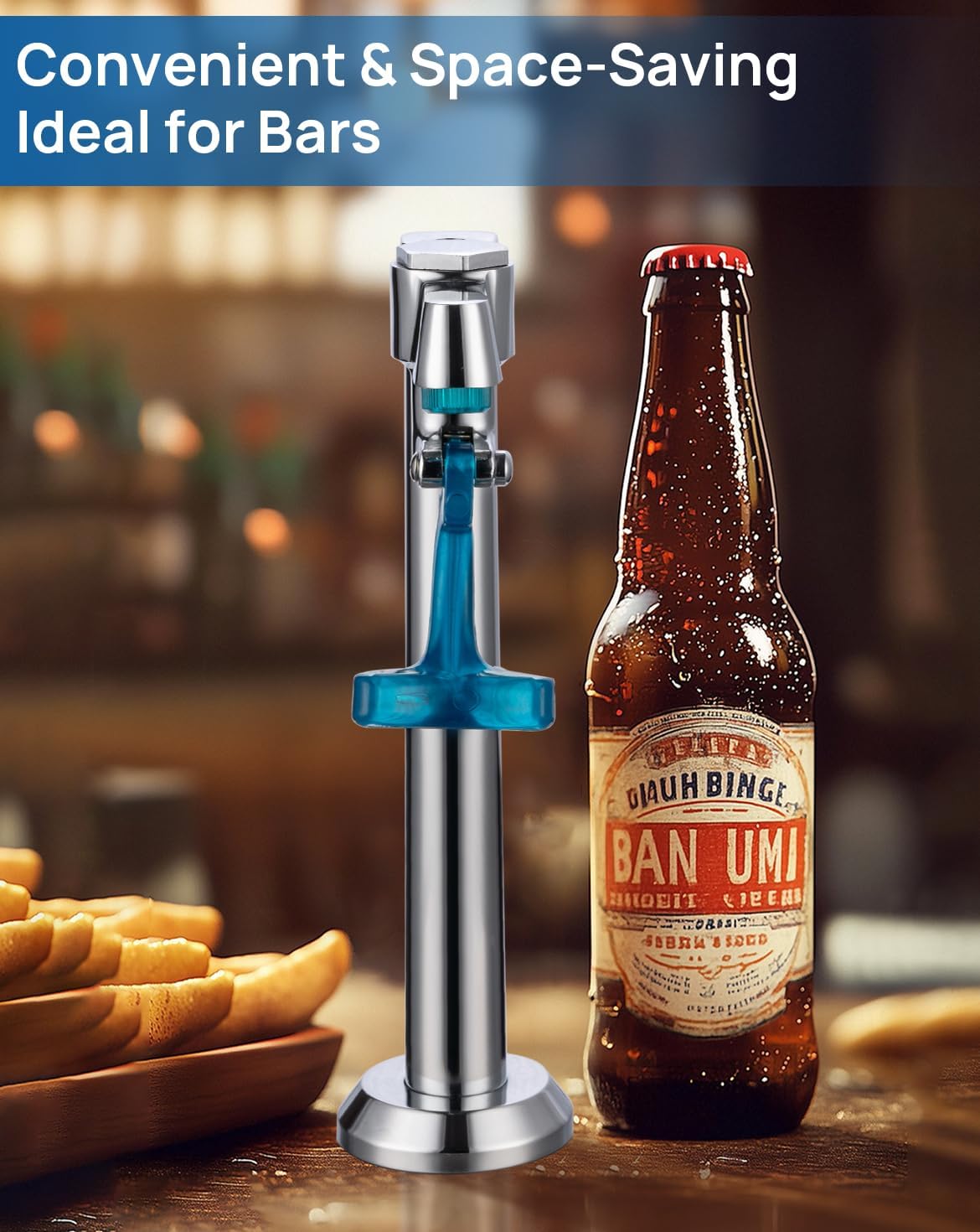 Glass Filler Faucet, 9-Inch Deck Mount Push-Back Water Filler Faucet with 1/2" NPT Male Shank, Brass Body & Stainless Steel Bracket, Chrome Plated for Bar, Cafe, Restaurant, Kitchen Water Station