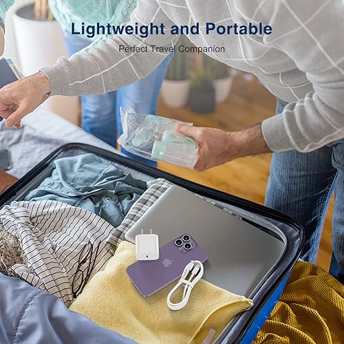 Miniatura 6 de Bloque de cargador rápido para Apple iPhone 12, 13, 14 Pro, certificado Apple MFi 20 W rápido USB C de pared, bloqueo de cargadores súper