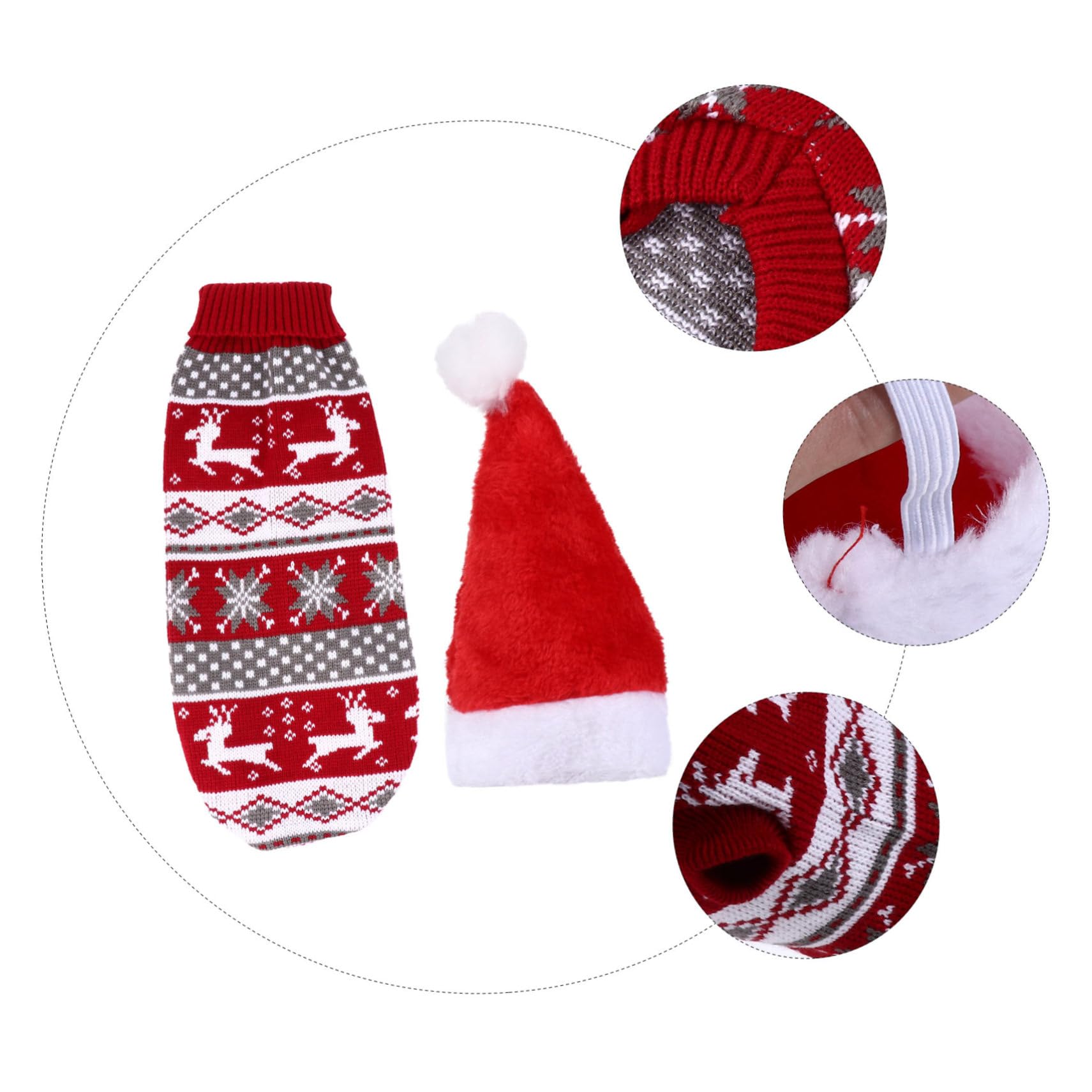 INOOMP 3 Set Di Abbigliamento Per Animali Domestici Con Tema Natalizio Adorabile Maglione Per Cani Con Renna E Cassaforte 2 Pezzi * 3
