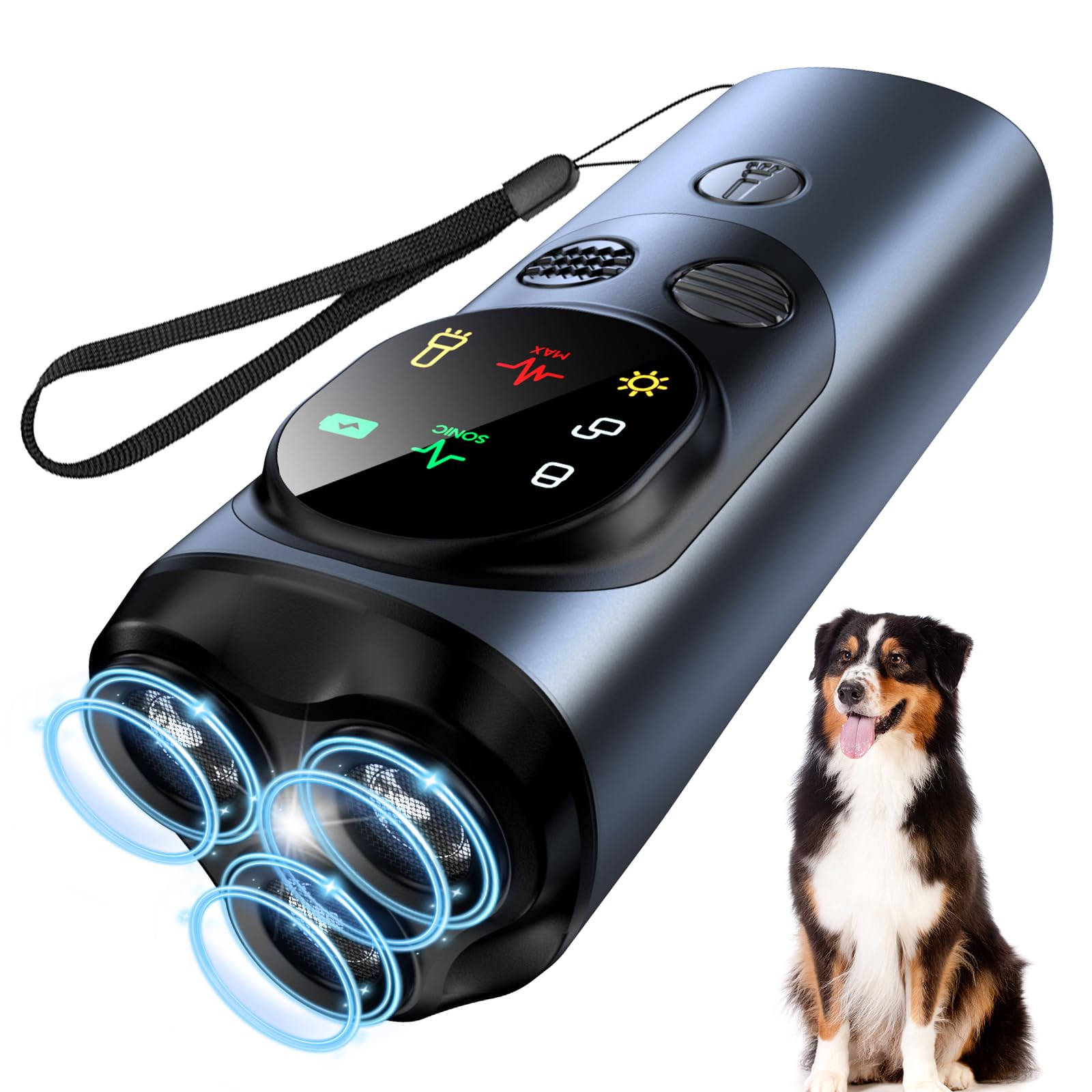 Dispositif anti-aboiement ultrasonique à 3 émetteurs pour calmer son chien