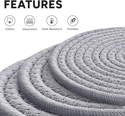 Miniatura 3 de Juego de 3 salvamanteles para platos calientes, salvamanteles para ollas y sartenes calientes, soportes resistentes al calor, posavasos elegantes,