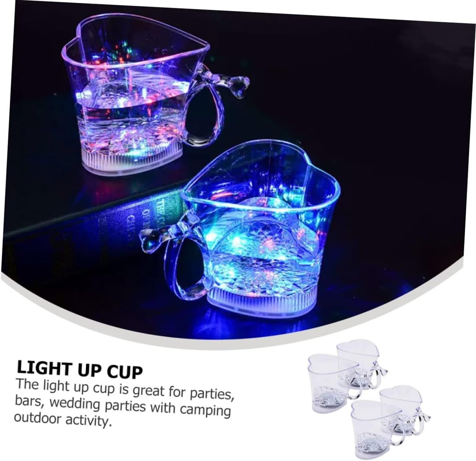 Jarras de cerveza personalizadas Jarras, jarras de cerveza, jarras de cerveza, 4 piezas Taza luminosa Tazas de cerveza de plástico Vasos brillantes Vasos de agua de plástico Vaso con purpurina Vaso de