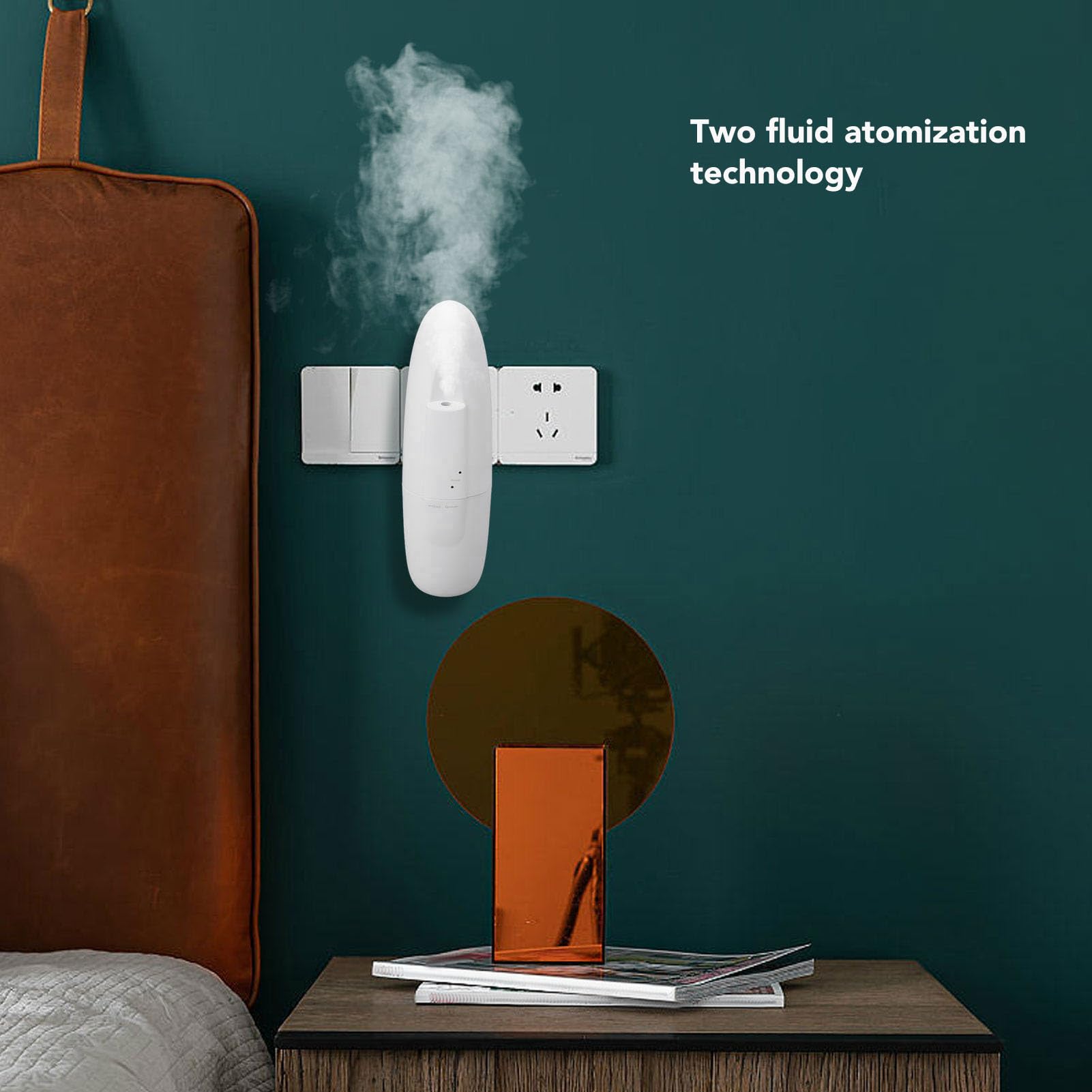 Diffuseur D'huiles Essentielles Intelligent Enfichable, 100ml, Bluetooth, Détection de Lumière, Nébuliseur, Machine à Air Parfumée, Prise UE 100 à 240V, Blanc