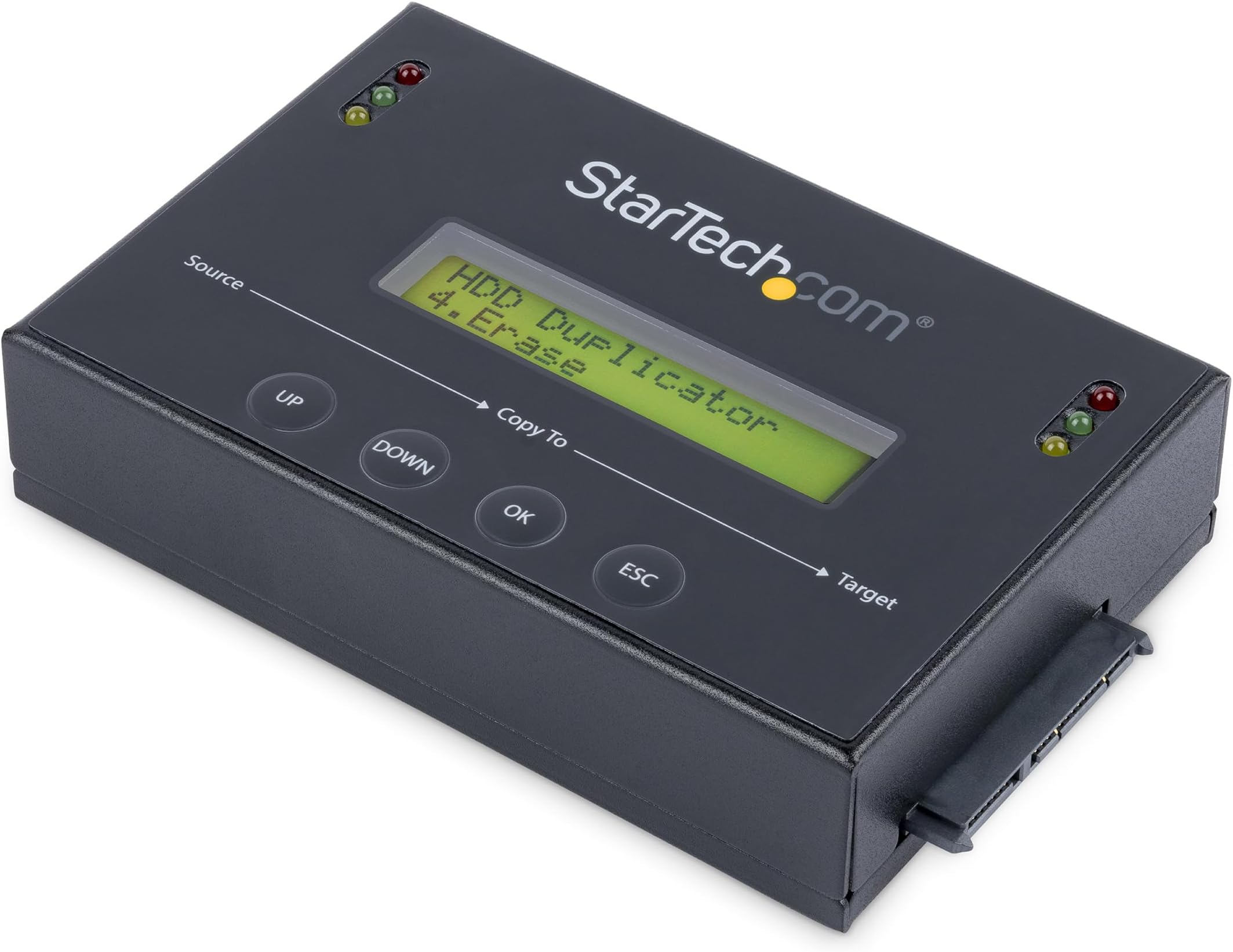 - 1:1 Standalone Hard Drive Duplicator & Eraser, SATA HDD / SSD Disk Cloner / Copier / Wiper / Sanitizer, Cloning / Recovery Tool, LCD Display, TAA Compliant, OS Independent (SATDUP11)