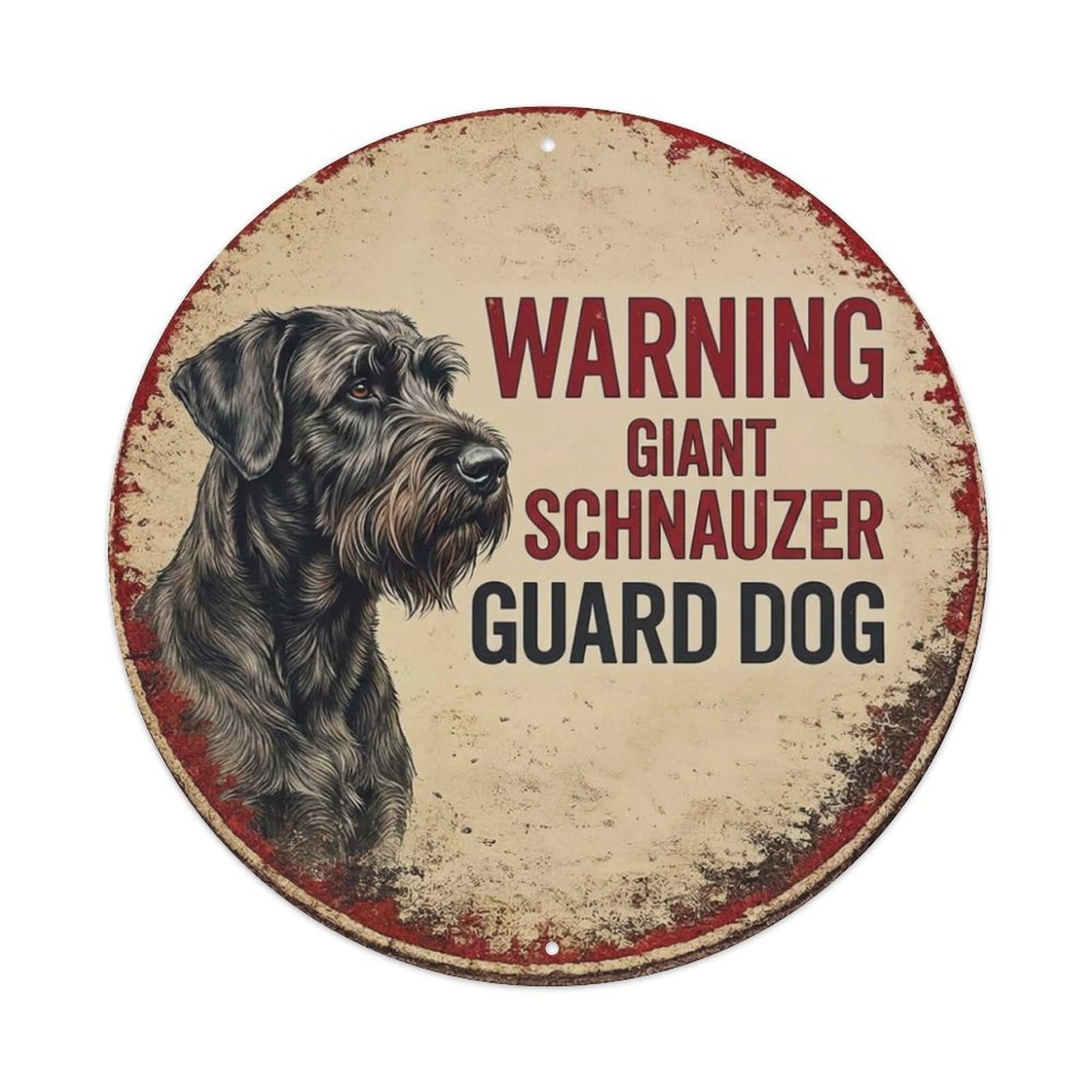 Metal Tin Sign Vintage Warning Giant Schnauzer