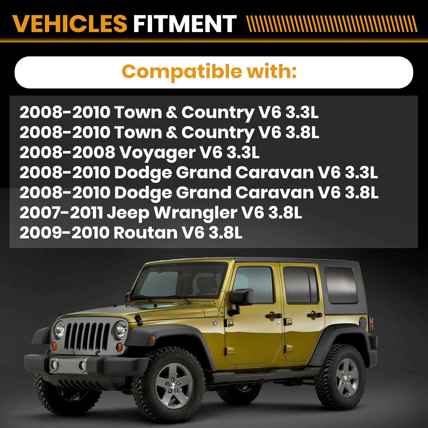 4 Holes Fuel Injectors 0280158119 Compatible with Jeep Wrangler Dodge Grand Caravan Chrysler Town Country Volkwagen Routan 3.8L 2007-2010, Replaces 4861667AA FJ1029 7B0906031 RL861667AA 04861667AA