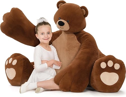 Miniatura 204 de MaoGoLan Oso de peluche color rosado gigante de 55 pulgadas, animales rellenos grandes y de tamaño real para novia Rosa,Azul,Marrón,Crema,Marrón