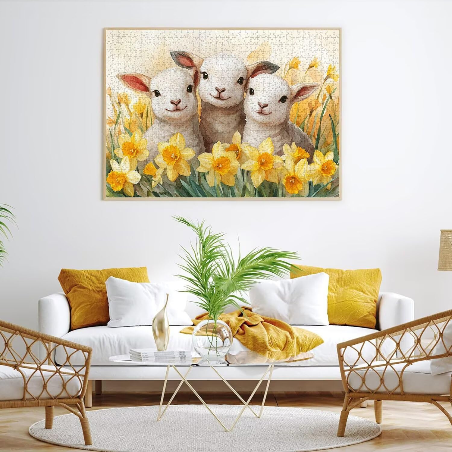 Puzzle 4000 sztuk 141 x 87 cm, puzzle dla dorosłych owiec kwiat, n-819