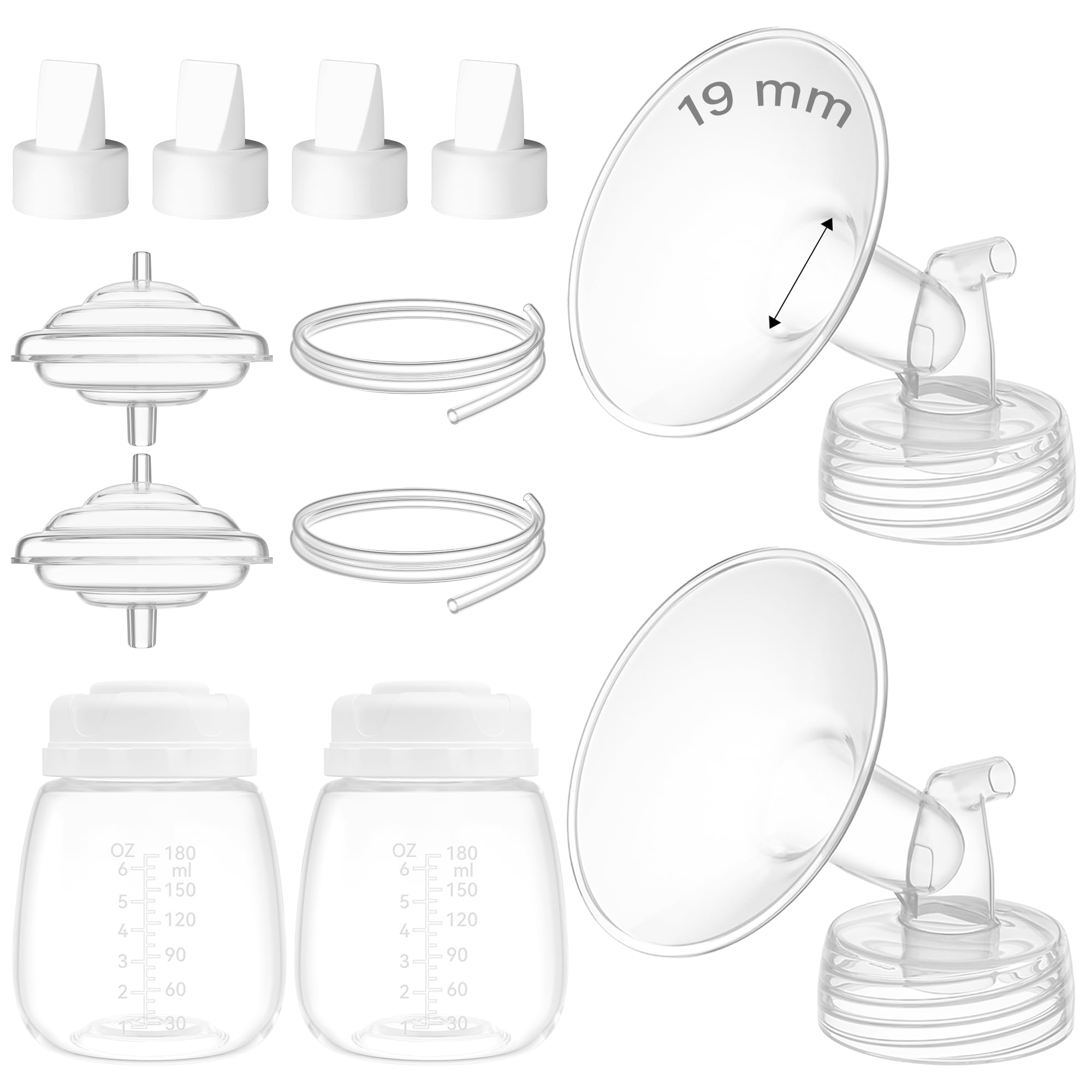 Gotocut 19mm Flange Kit Compatible with Spectra S1/S2/9 Plus/Motif Luna, Includes Flange 19mm, Bottles, Tubing, Valves, and Backflow Protectors