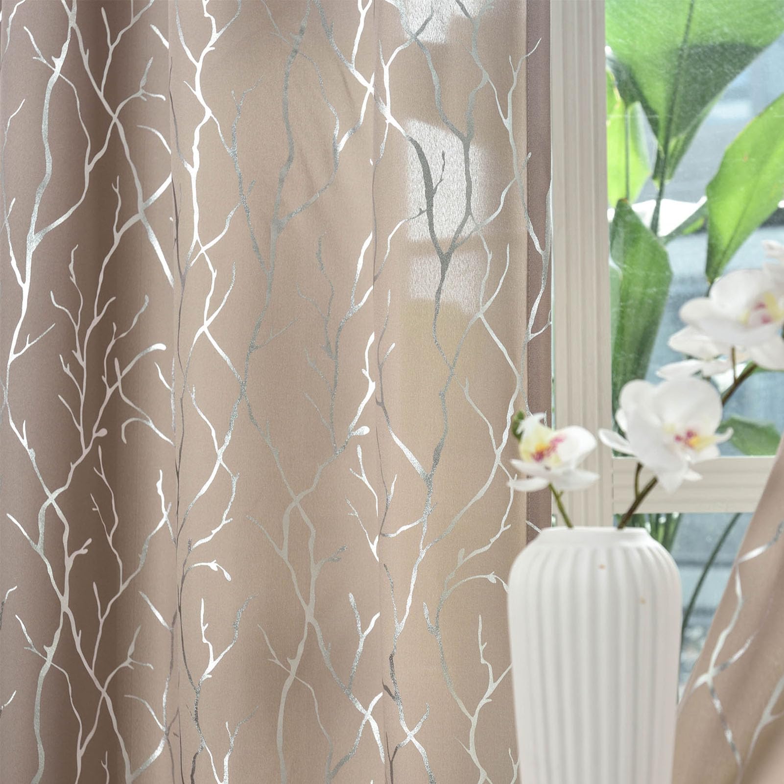 Kotile Taupe Curtains 63 Inch Length - Image 4