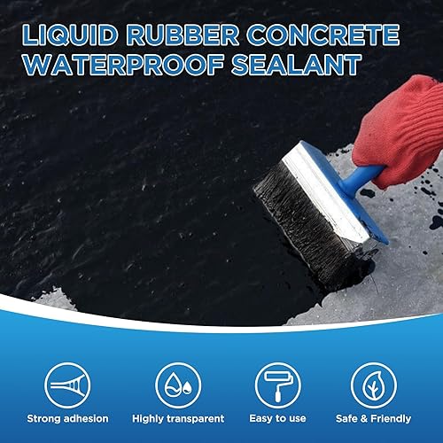 Miniatura 4 de Sellador impermeable negro, revestimiento impermeable de 35 onzas, revestimiento de reparación de fugas para planos, metal, techos, cimientos