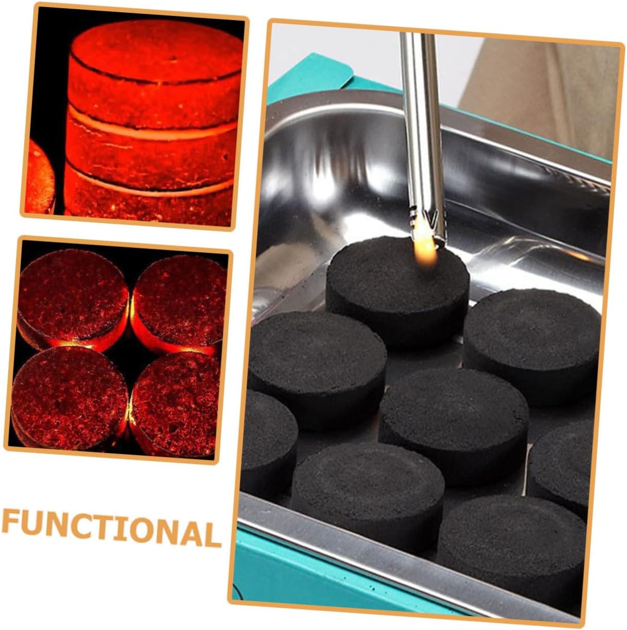 Milisten 70pcs Natural Charcoals BBQ Camping Fire Tablets Lightweight Portable Firewood for Outdoor Stove Household Fire