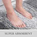 OLANLY Mat de bain en microfibre de luxe, Mat de salle de bains extra douce et absorbante, Rug salle de bain Shaggy en peluche non glissante, lave-linge à la machine, rugs de bain pour le plancher de salle, baignoire et douche, 16x24, gris