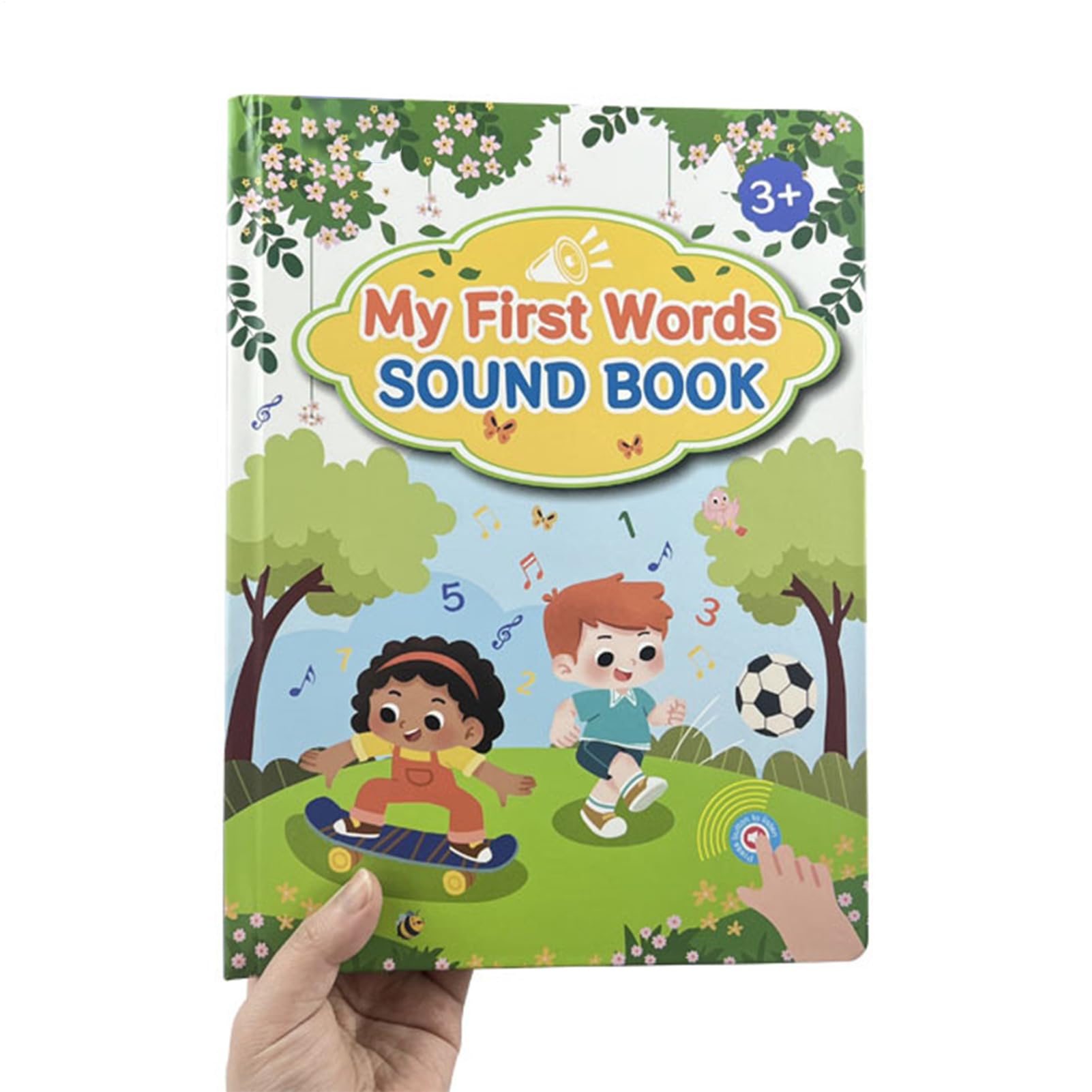 Talking Word Book , Educational Interactive Books, English Words Learning Tool, Fun Sound Learning Toy, Language Development Aid for Children, Preschoolers, 7.8x10.55 inches