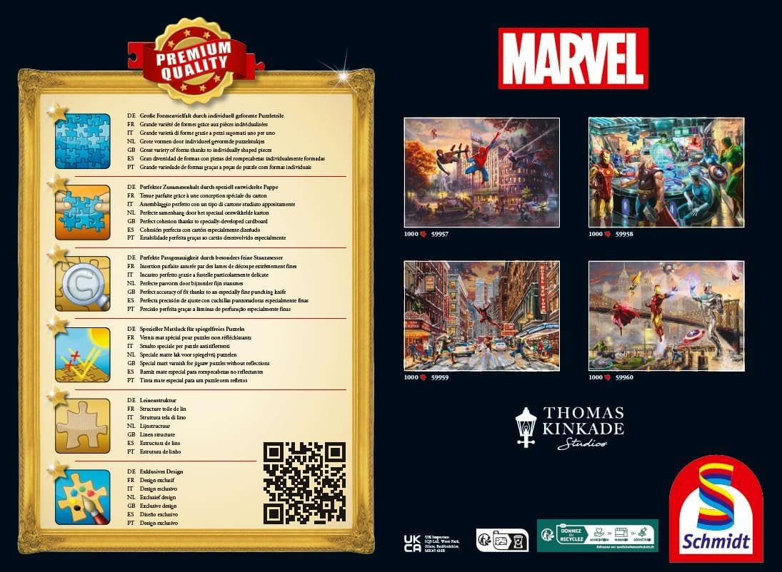 Schmidt Spiele 59959 Deadpool, Snow Day, Marve,l Thomas Kinkade, 1000 Teile Puzzle