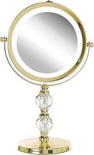 LED Makeup Mirror 1x/5x Magnification Double Sided Iron Frame Makeup Mirror Lighting ø 13cm Gold Claira