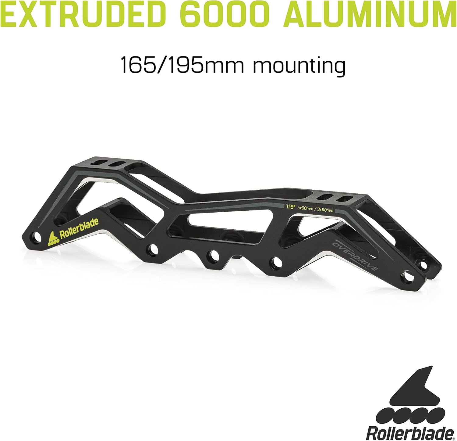 Rollerblade Overdrive 10.6" Frame 4x84mm, 1 Pair, Black, EA