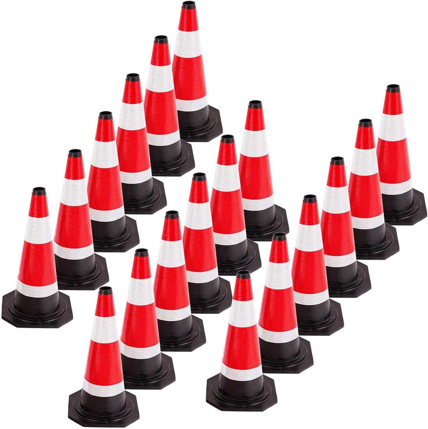 AllRight 18 x Safety cones 480mm(18") Self weighted Road Traffic Cones
