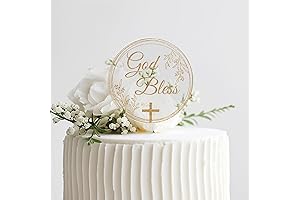 Golden God Bless Cake Topper for First Communion