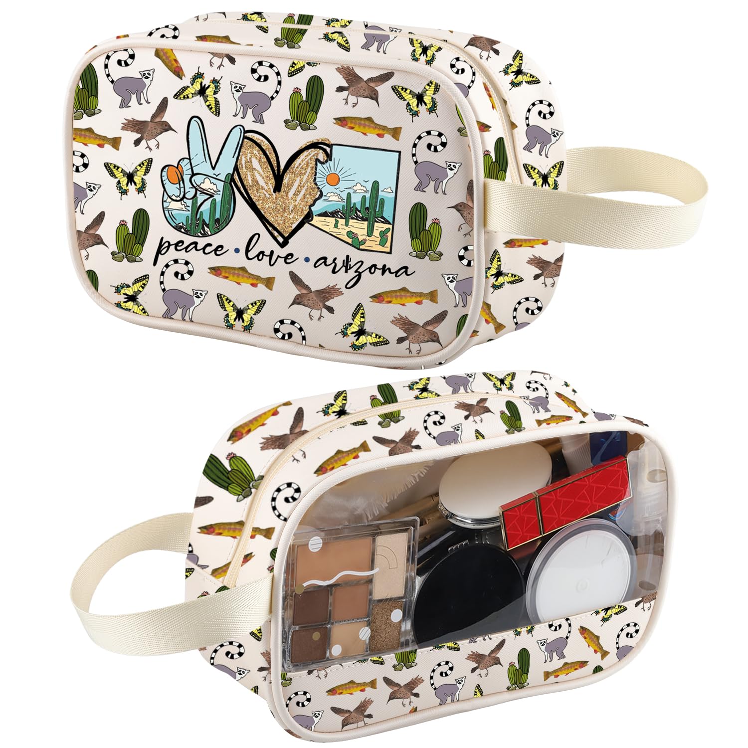 XYANFA State Makeup Bag Desert Souvenir Gift Trip Vacation Lover Travel Vacation Cosmetic Bag