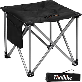 Upgraded Padded Camping Stool with Storage Bag 18 Inch Oversized Folding Foot Rest Portable Heavy Duty Camp Stool Supports 450LBS with 4 Reinforced Steel Tubes for Outdoor Hiking Fishing Lawn Travel