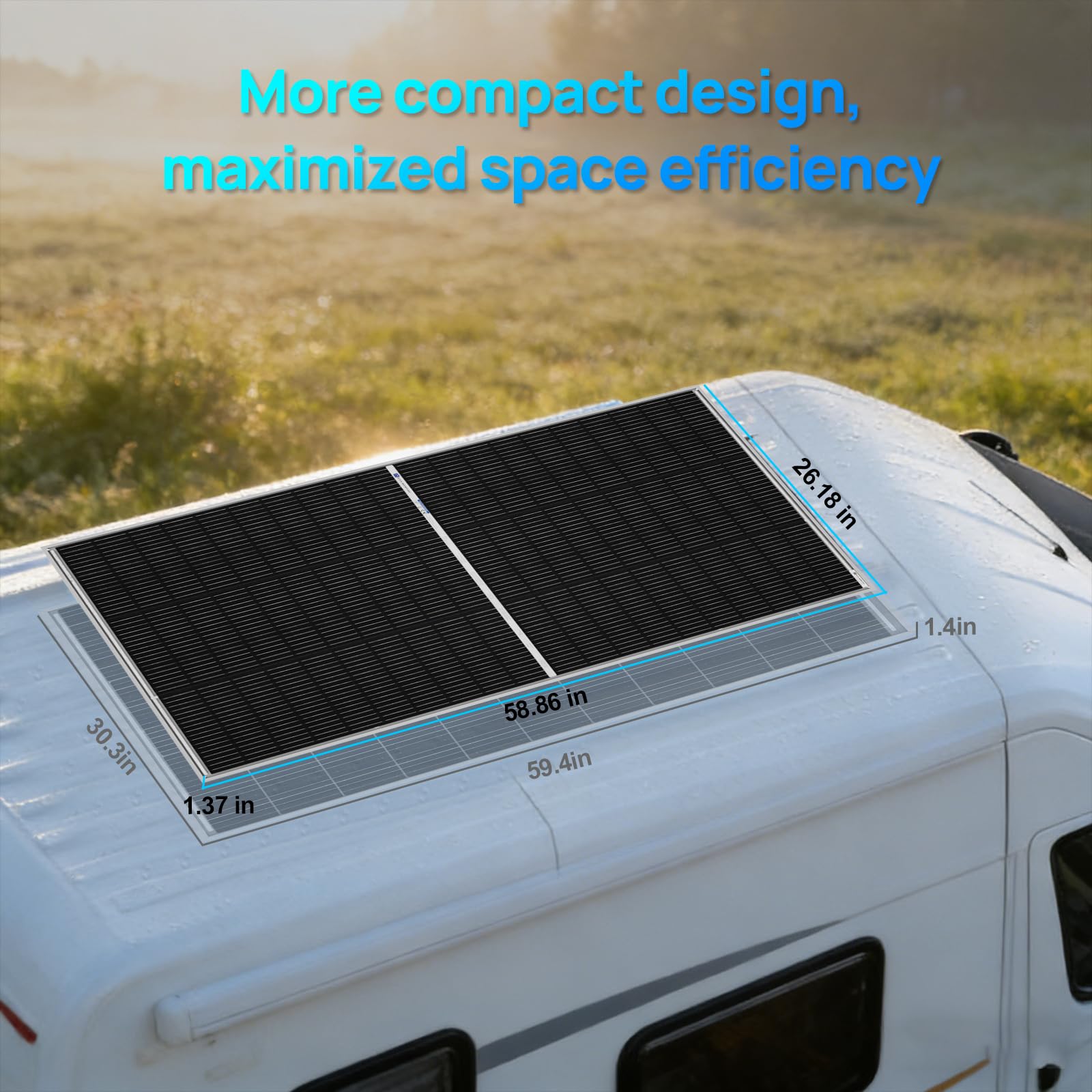 ECO-WORTHY - Pannello solare bifaziale da 400W, 2 pezzi, 195 Watt, 12 Volt, modulo pannello solare monocristallino per alimentazione indipendente, per casa, campeggio, barca, capanno, fattoria, camper