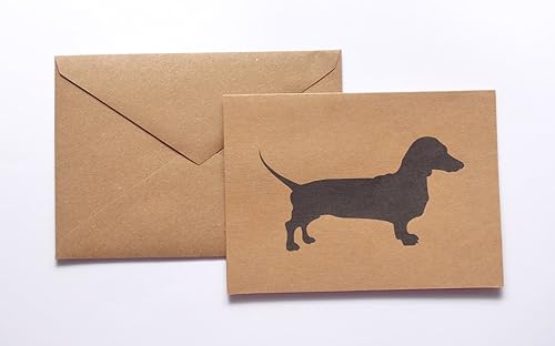 Fin & Lil Juego de tarjetas de agradecimiento de perro salchicha