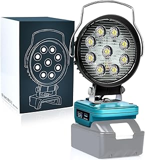 Cordless LED Work Light for Makita 18v Battery,Battery Powered Flood Lights for Makita Light 27W Compact Lighting,Portable Spotlight with Type C & USB Charge (No Batery)