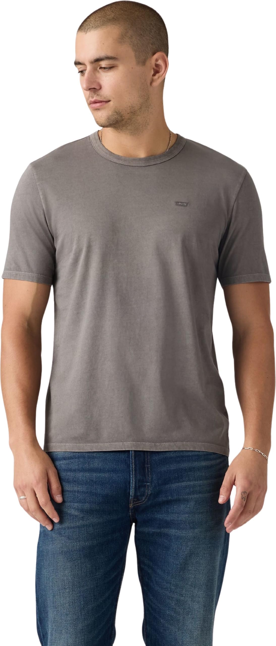 Levi's Men's Gart Dye Smoked Pearl - Grey T-Shirt Original In Cotton With Crew Neck, Grey (Gart Dye Smoked P), M