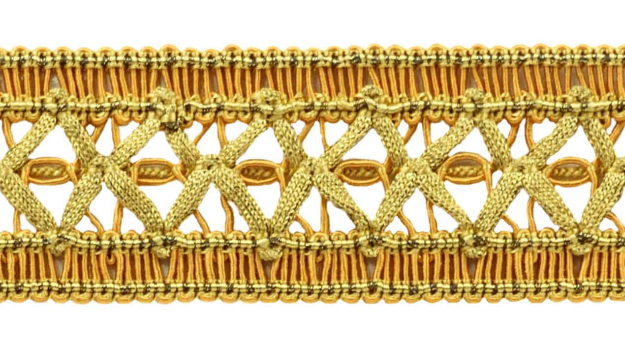 Tresse gimp or 38mm galon pour masquer agrafes de tapissier et finitions de fauteuils 5.5m