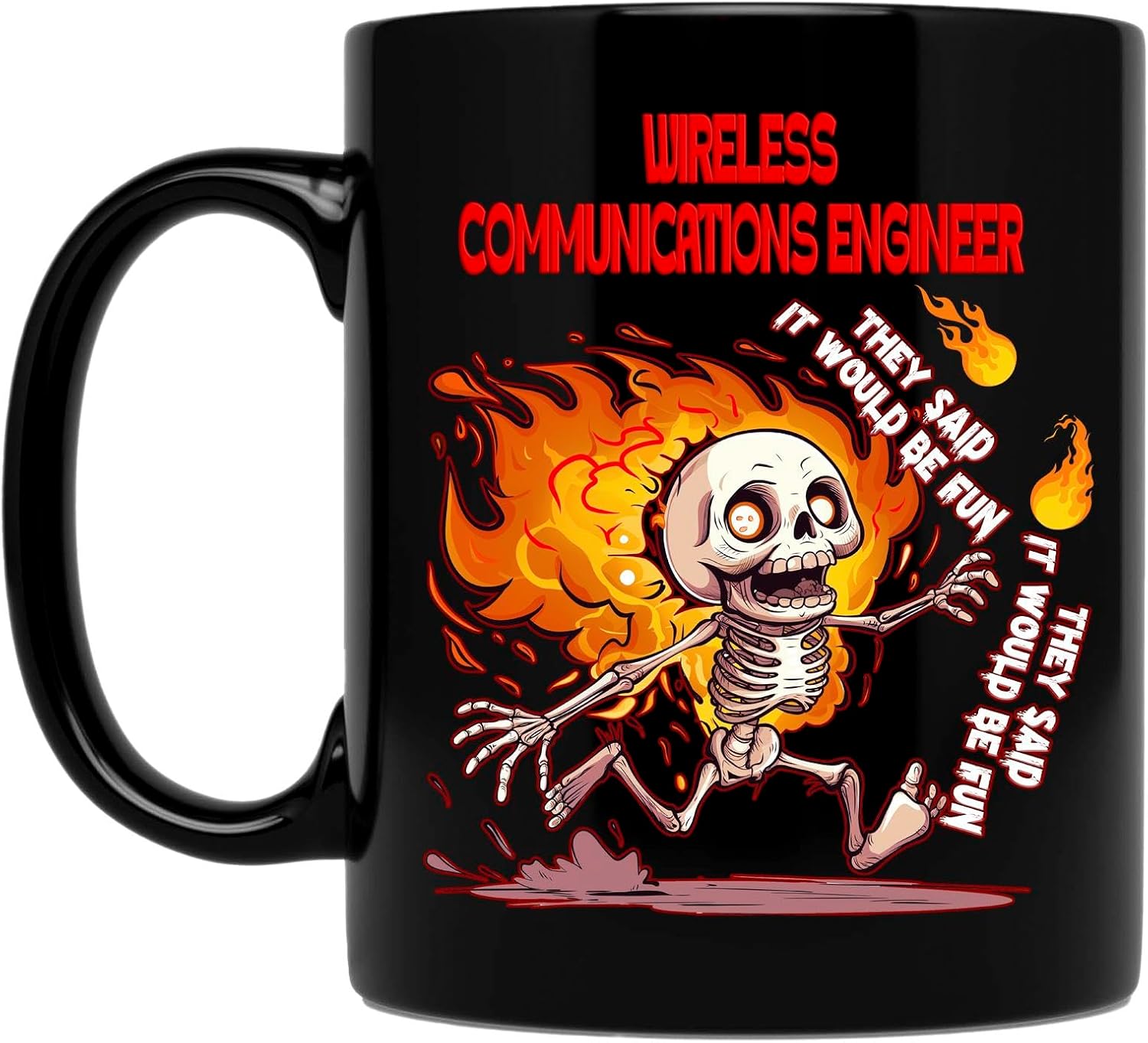 Skeleton Mug Wireless Communications Engineer Appreciation gift, Christmas Gifts for Wireless Communications Engineer gift coworker, friends 11 Oz Coffee Mug