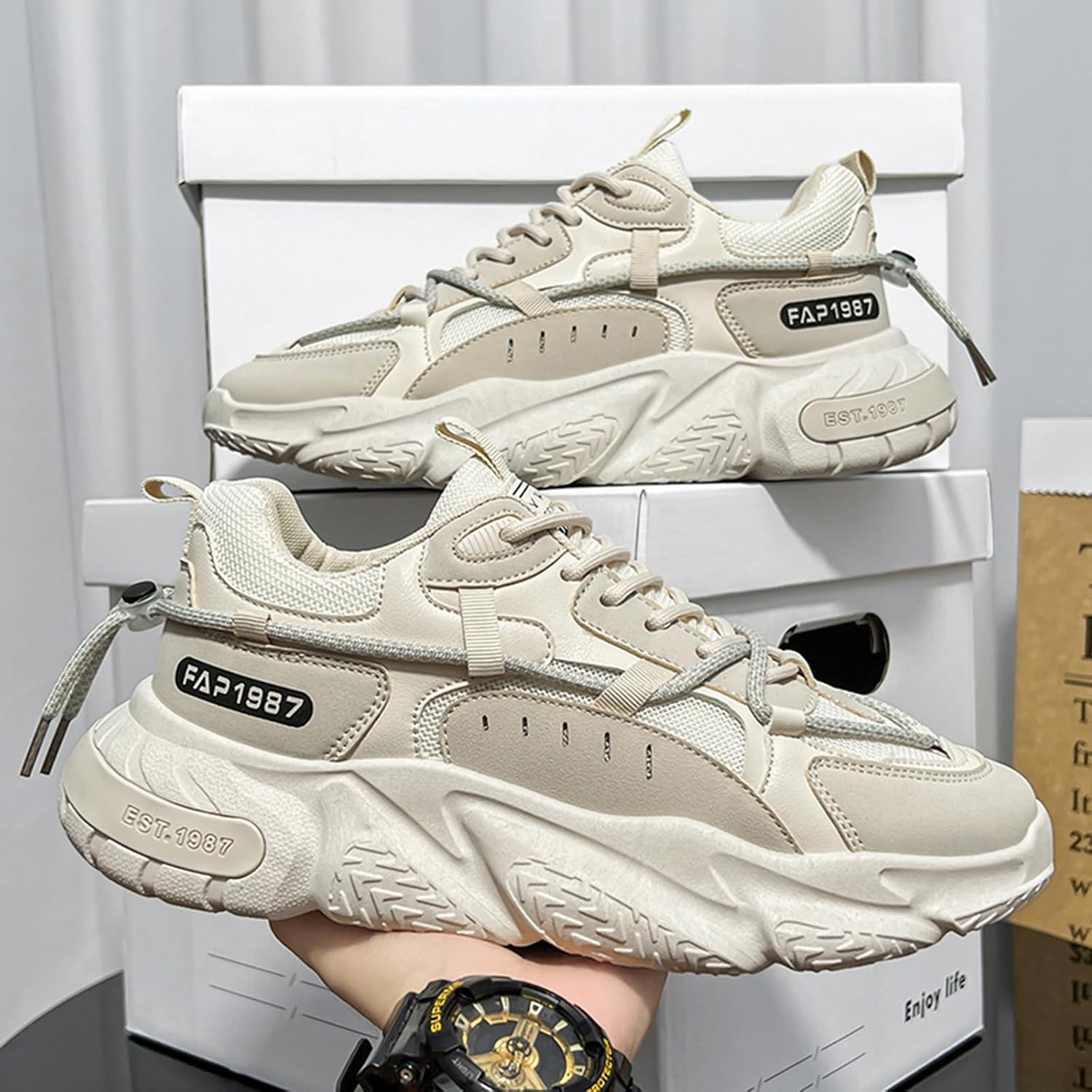 Mens Running Tennis Walking Shoes Cushioning Mens Sneakers Workout Casual Sports Shoes for Men