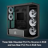 ARCTIC Xtender (Black) - PC Case, Tempered Panorama Glass, 2 x 420 mm Radiator Support, Full Tower, Big Tower, E-ATX, 5x A-RGB Fans pre-mounted - Black - 7