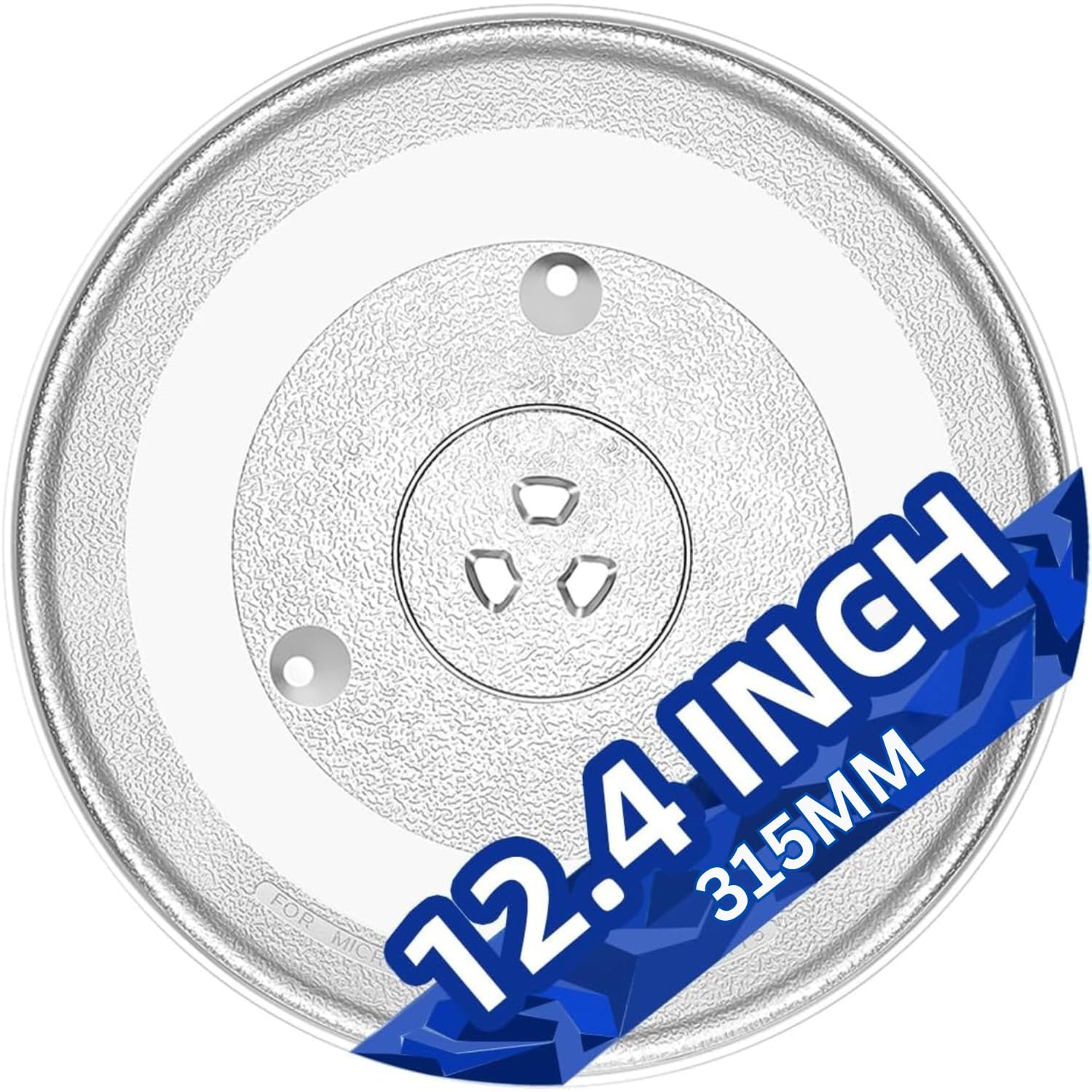 Find A Spare 315mm Scratch-Resistant Microwave Turntable Glass Tray with 3 Fixtures – Compatible with Kenwood | 12.5 Inch Diameter Glass Plate Dish