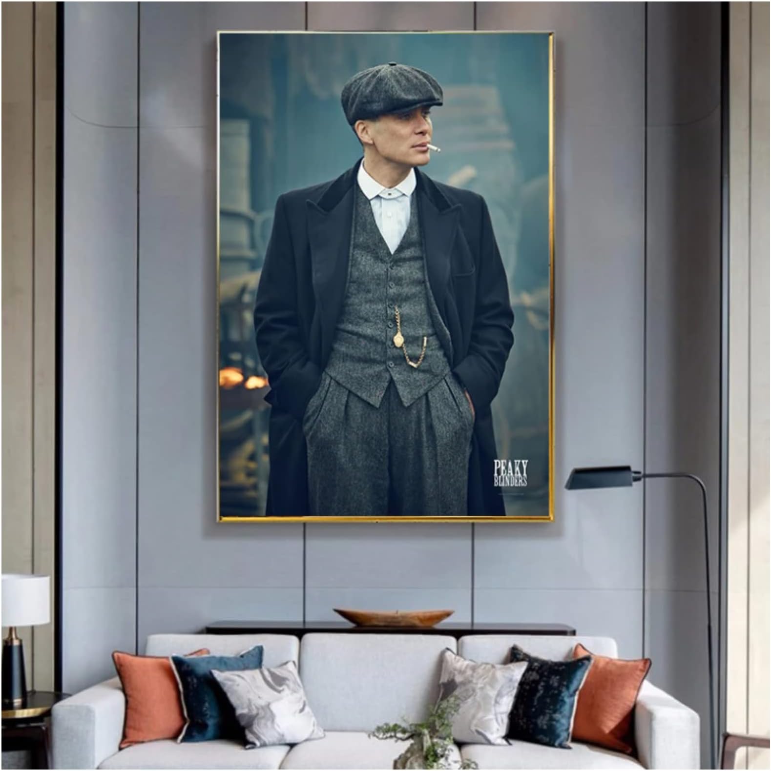 Hxjlmac Classic Movie Art Wall Picture Peaky Blinders Tommy Shelby Poster Canvas Painting Living Room Home Wall Decoration /60X80Cm/ Unframed