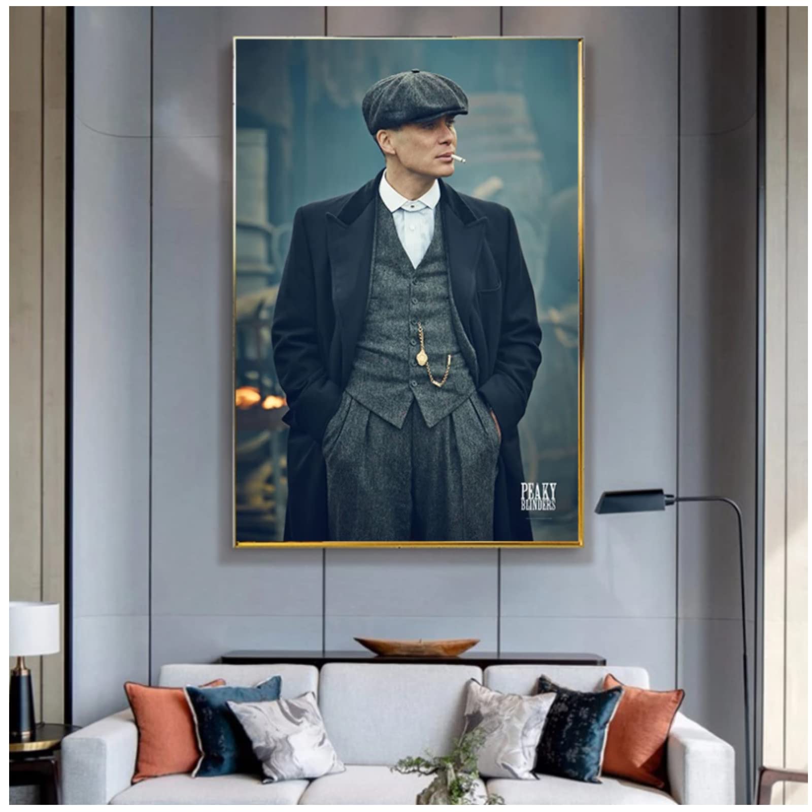 Hxjlmac Classic Movie Art Wall Picture Peaky Blinders Tommy Shelby Poster Canvas Painting Living Room Home Wall Decoration /60X80Cm/ Unframed