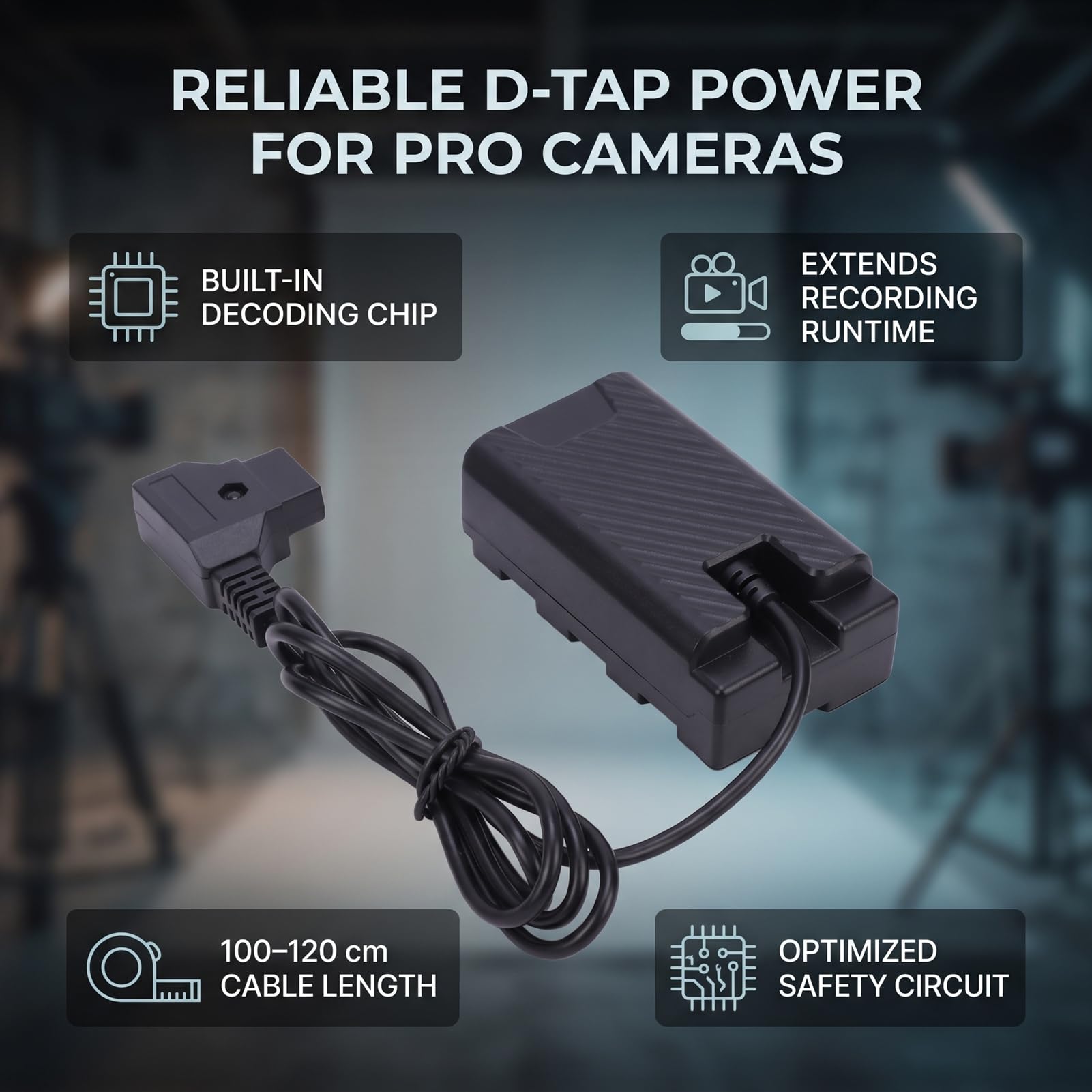 Generic Batteria Fittizia di Ricambio per BP U30 U90, Cavo di Alimentazione D Tap Durevole per Lunghe Sessioni di Riprese, Compatibile con Fotocamera HXR NX800 PXW Z200, Installazione Semplice, ABS,