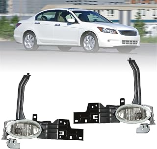 labwork Fog Lights Replacement for Honda Accord Sedan 2008-2010 Clear Lens Bumper Fog Lamp Left+Right Side (Passenger & Driver Side)