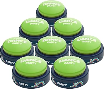 30 Second Dance Party Button - Robot Dance - Funny Light & Sound Toy -8Pack