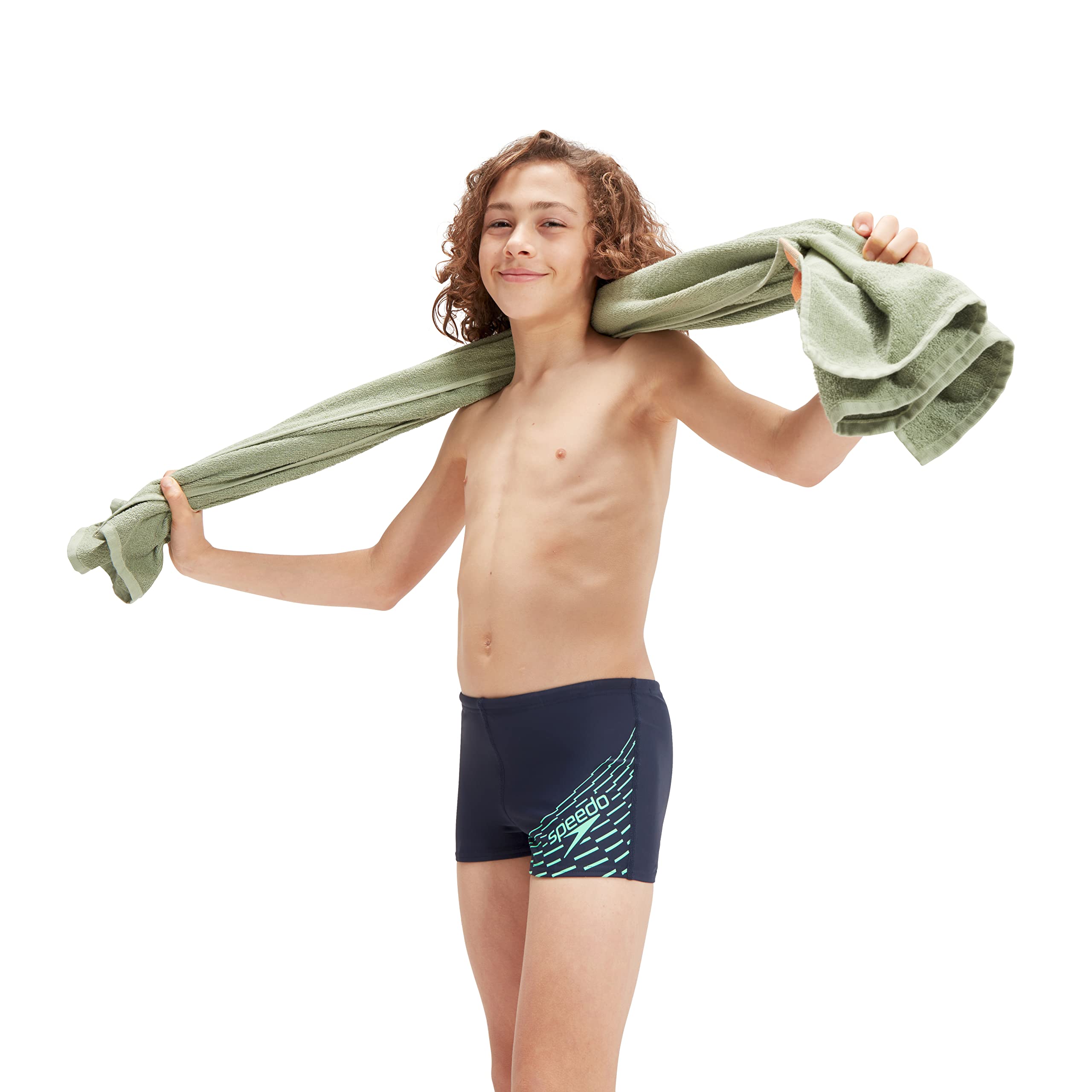 Speedo Short de bain Medley Logo pour garçon Bleu marine Vert