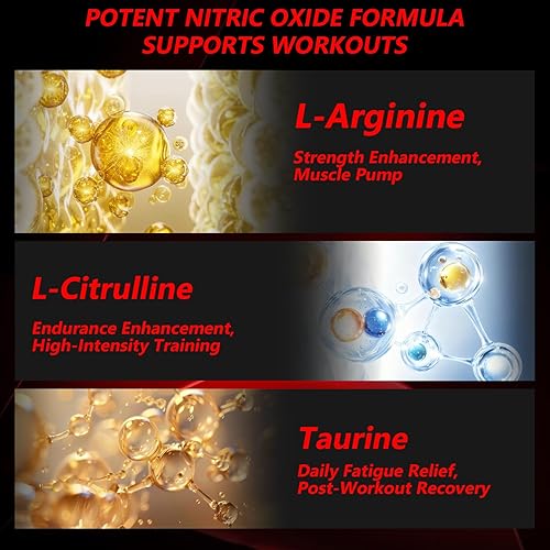 Miniatura 4 de Deepure Suplemento potenciador de óxido nítrico para hombres – Apoya el crecimiento muscular y la salud del corazón con L-Arginina y L-Citrulina