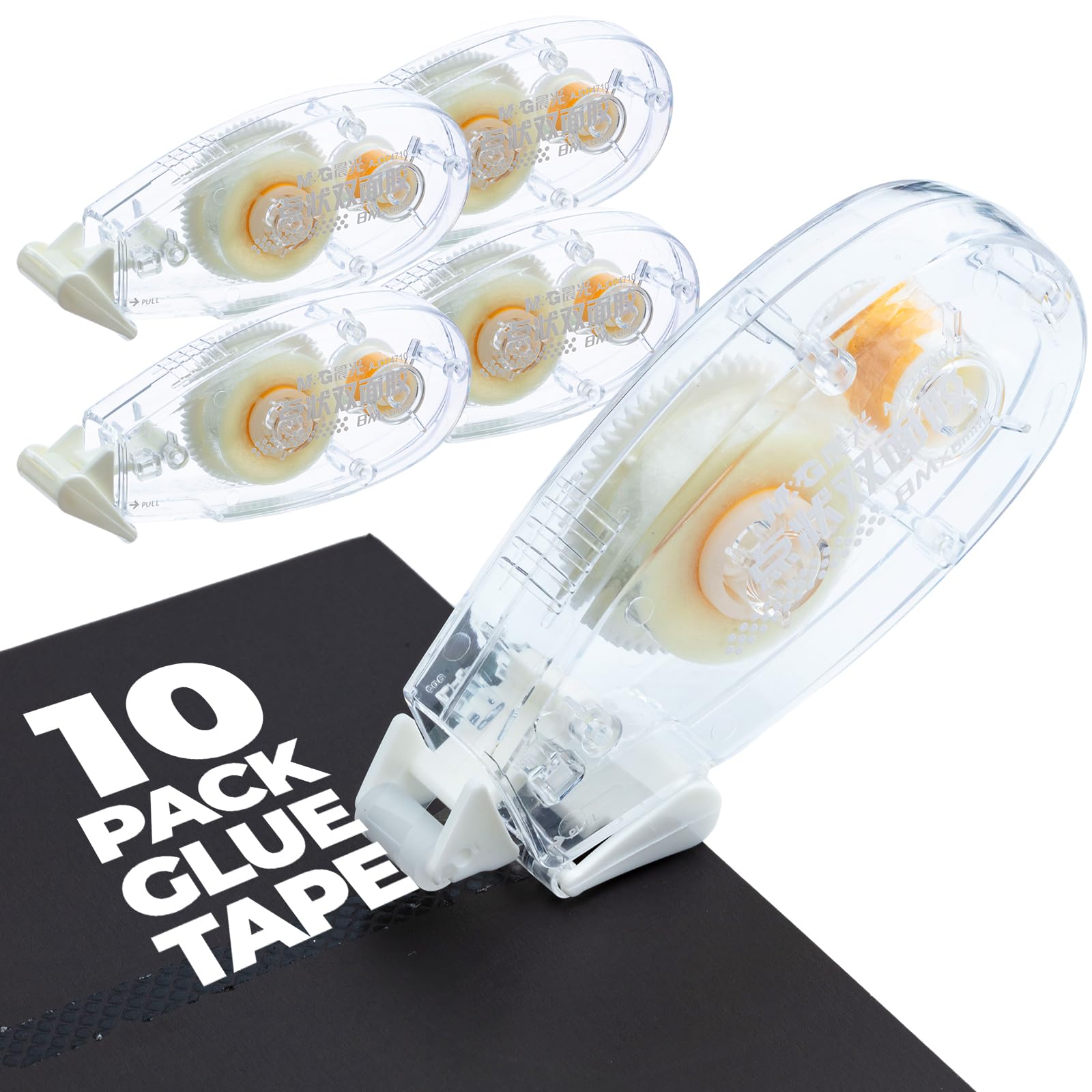 M&G 10 Pack Double Sided Glue Tape Roller, 80M/262 FT Scrapbook Tape Supplies, Glue Tape Double-Sided Adhesive Tape Runner for Scrapbooking Office