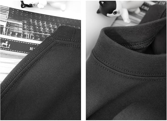 Heavyweight 300GSM Long Sleeve T-Shirt for Men 100% Thick Cotton Pro-Club Style Crewneck Premium Urban Streetwear Essential