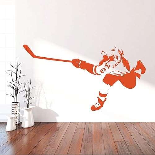 Miniatura 7 de Hockey Wall Decor - Personalized Player Shooting Puck - Vinyl Sticker For Teen, Boy's Bedroom or Playroom - Sports Decorations