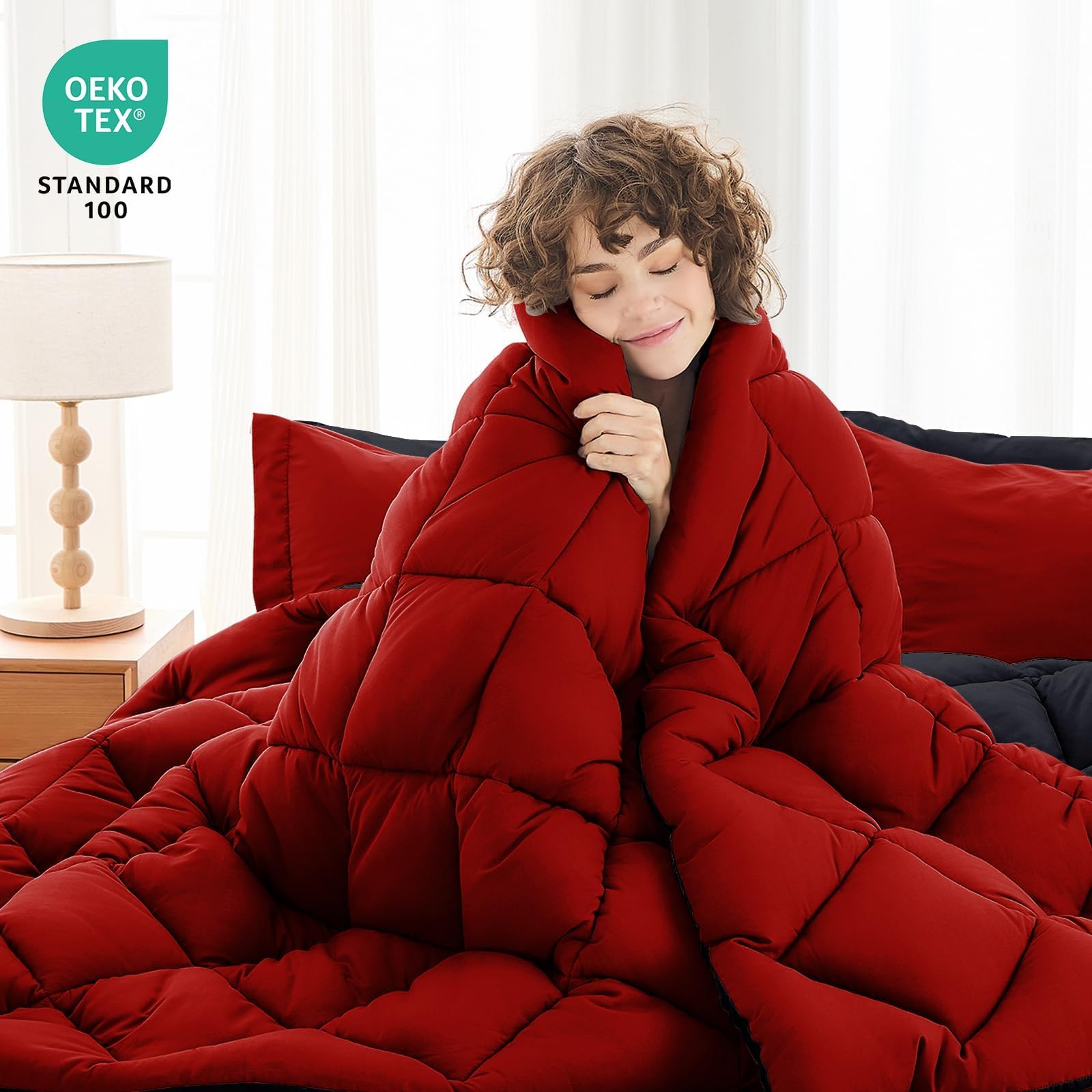 Amazon.com: MUXHOMO 5 Pieces Twin Comforter Set, Reversible Bed in