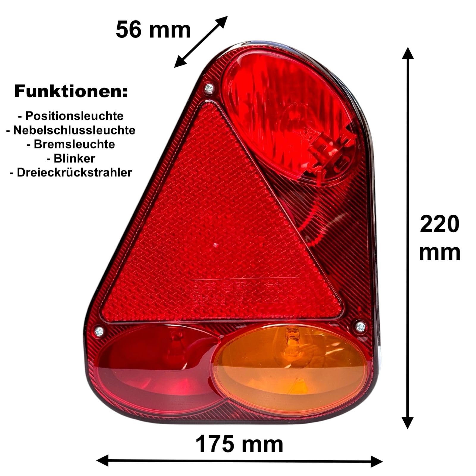 Kit de iluminación para remolque de 13 polos con 2 pilotos traseros, 2 luces LED de matrícula, 4 luces LED de gálibo naranjas, 12V/24V, E9
