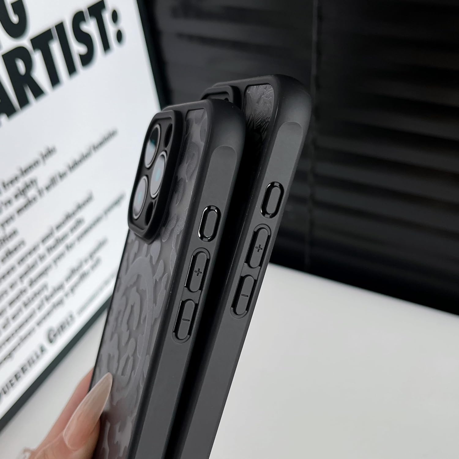 Yeddabox Magnetic for iPhone 16 Pro Case,Compatible with MagSafe, Black Leopard Design iPhone 16 Pro Case for Women Girls, Slim Shockproof Soft TPU Bumper Hard PC Back Phone Case - Black Leopard - Image 5