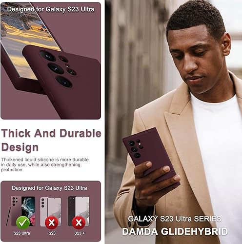 Miniatura 2 de Funda de silicona para Samsung Galaxy S23 Ultra, suave al tacto, de goma líquida de alta calidad, a prueba de golpes, ajuste delgado protección